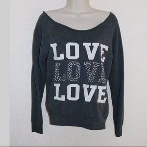 Love Off Shoulder Casual Lounge Shirt S Grey